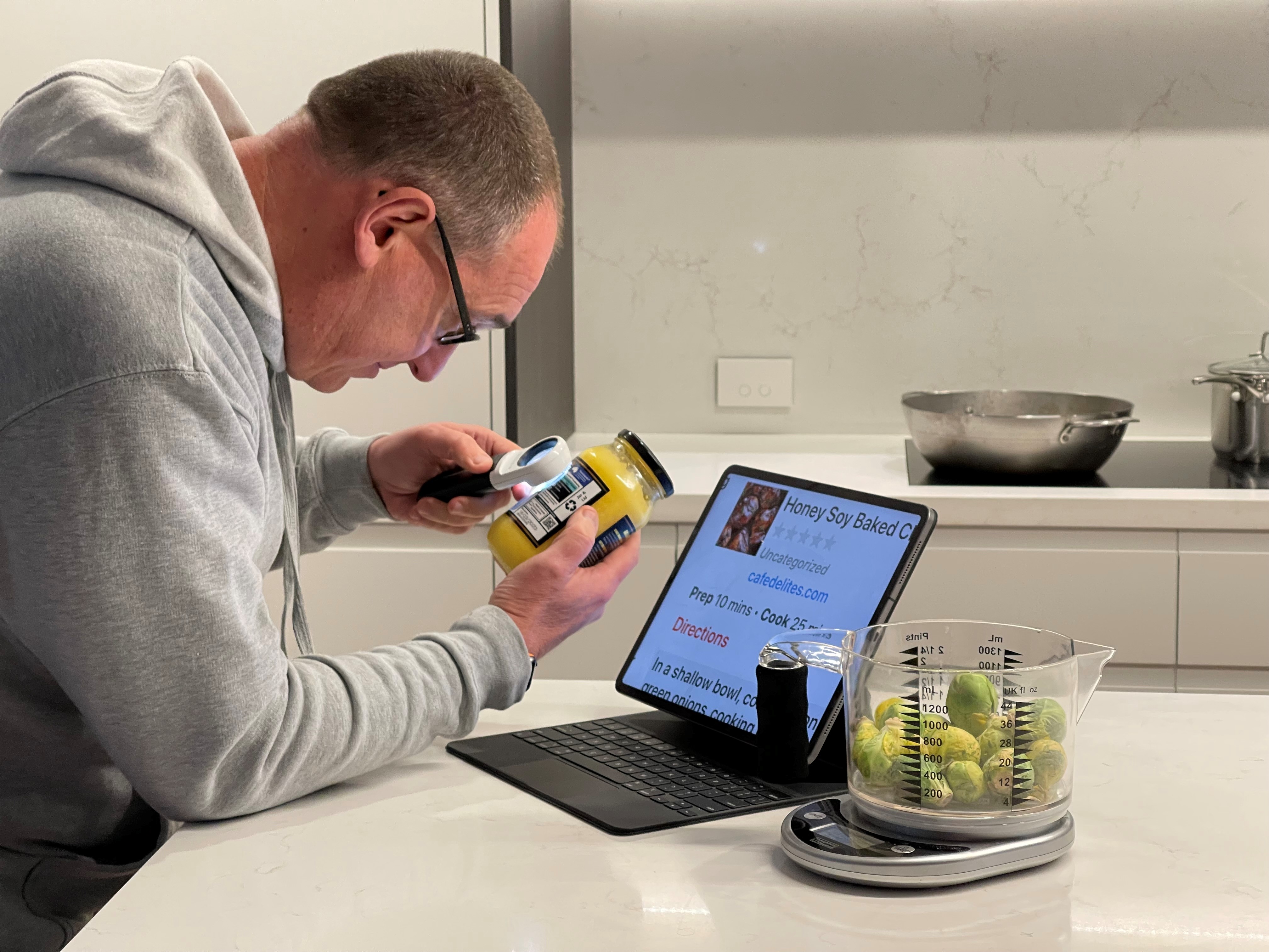 Michael Linke in his kitchen.