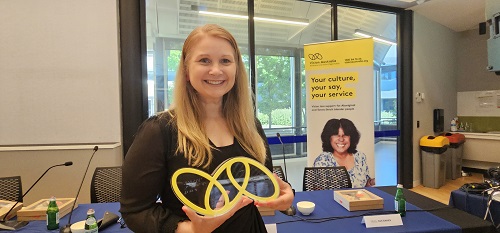 Melissa with her Vision Australia Award