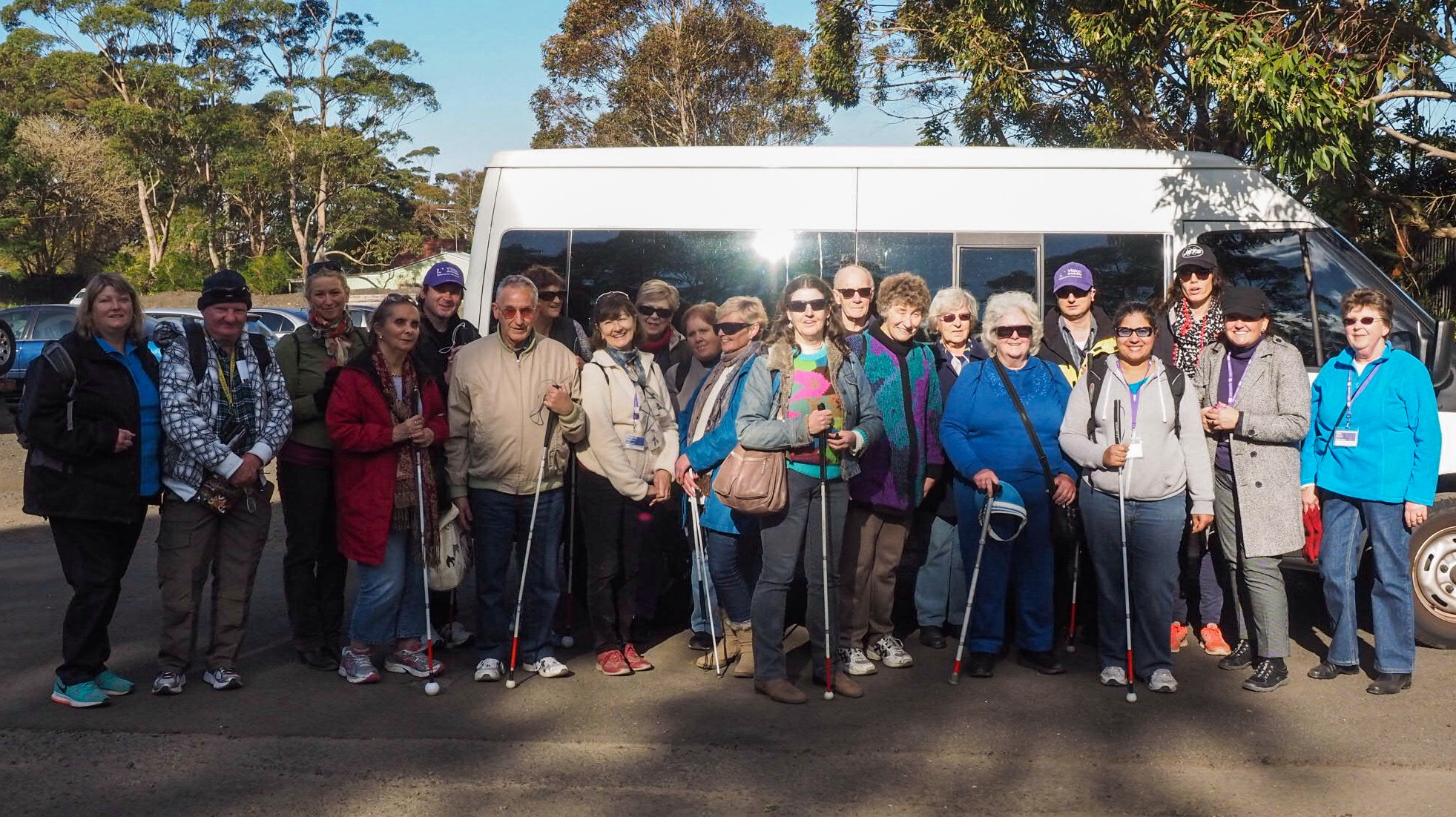 Vision Australia clients from Sydney visit a wildlife park